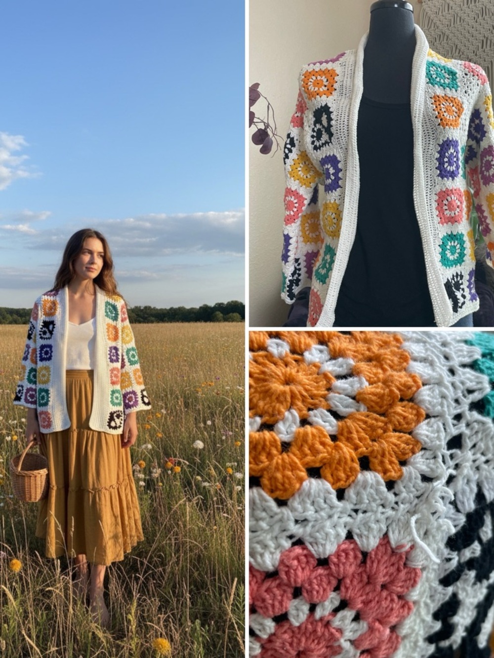 Crochet Macrame Cardigan